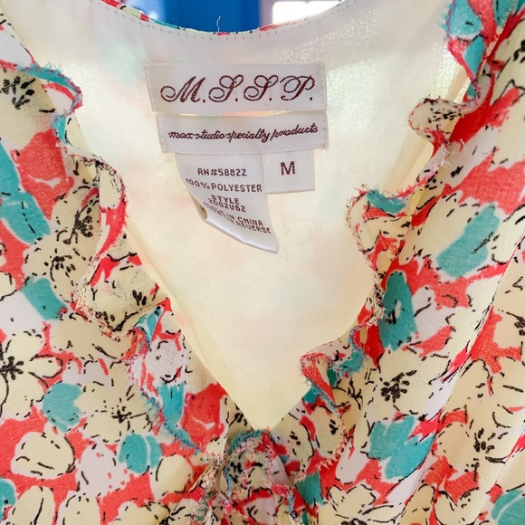 Max Studio Floral Spring Summer Dress Sz Medium - Picture 3 of 3